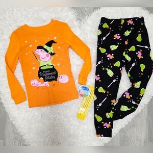 NWT Peppa Pig Girls Halloween Pajama Set - Orange/Black - Size 4T